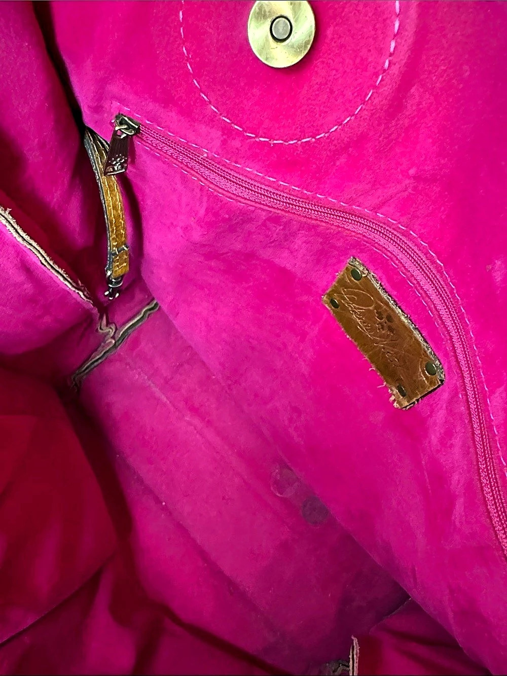 Patricia Nash Cavo Tooled Leather Tote Pink Suede - Picture 16 of 16